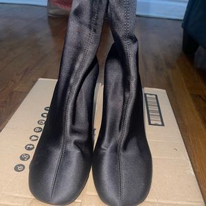Black bootie heels